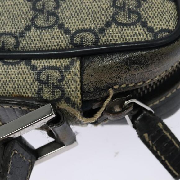 GUCCI GG Supreme Sherry Line Shoulder Bag Pvc Navy Silver Red - Picture 15 of 16